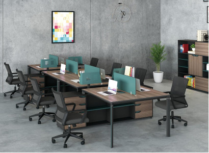 Büro Möbel Einrichtung Ausstattung Tisch Callcenter 2 Arbeitsplätze